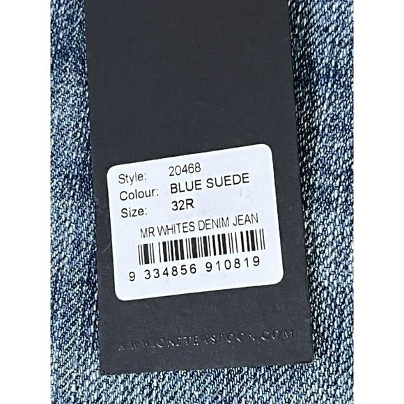 Man X One Teaspoon Mr Whites Distressed Jeans in Blue Suede Men's Sz 32 NWT - Picture 5 of 12